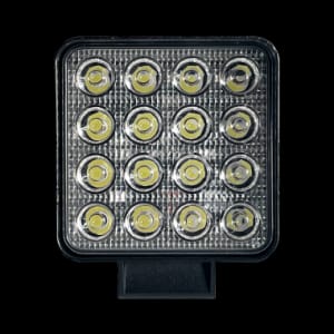 Foco trabajo cuadrado 16 led con soporte