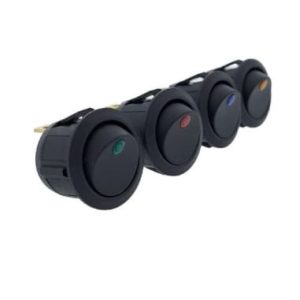 Mini interruptor basculante iluminado en ámbar